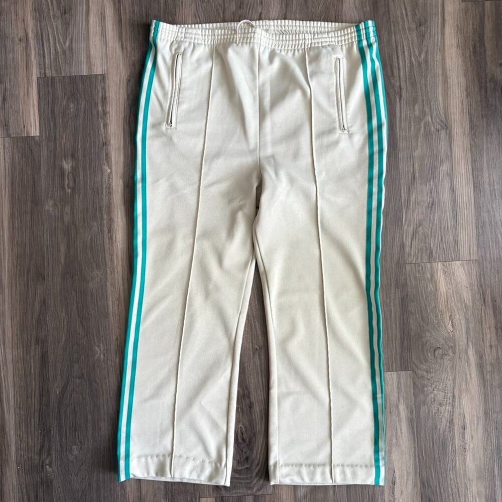 Vintage 1980s Adidas Track Pants Men's Size XL 38 Wide Leg 3 Stripe Trefoil